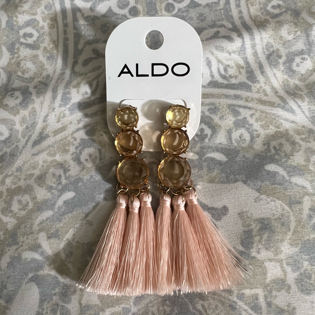 Aldo Pink And Gold Tassel Earrings 9$